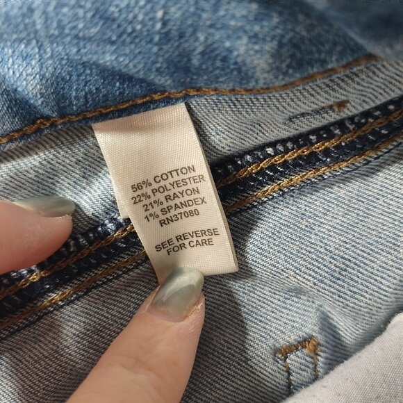 Est 1946 Womens Distressed Raw Hem Denim Jean Shorts‎ Size 6 Light Wash Casual - Picture 11 of 12